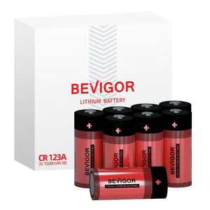 Bevigor CR123A Lithium Batteries 8Packs 【1500mAh】