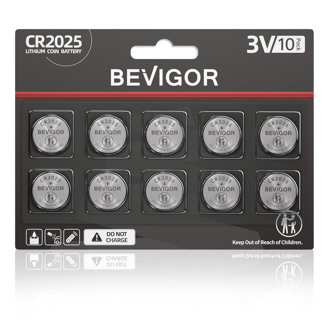 BEVIGOR CR2025 3V Lithium Battery 10pcs