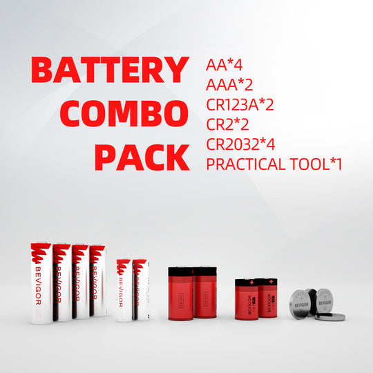 BEVIGOR Lithium Batteries AAx4, AAAx2, CR123Ax2, CR2x2, CR2032x4【Non-Rechargeable】