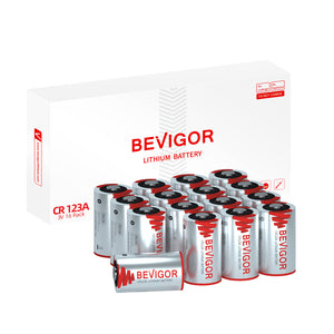 BEVIGOR CR123A Lithium Batteries 16 Packs 1500mAh High Performance