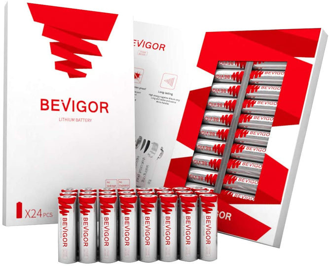 Bevigor AA 1.5v Ultimate Lithium Batteries 24Packs, 3000mAh 【Buy 1 Get 1 Free】